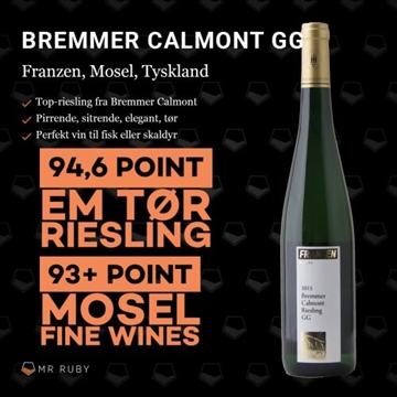 2021 Riesling, Bremmer Calmont GG, Weingut Franzen, Mosel, Tyskland